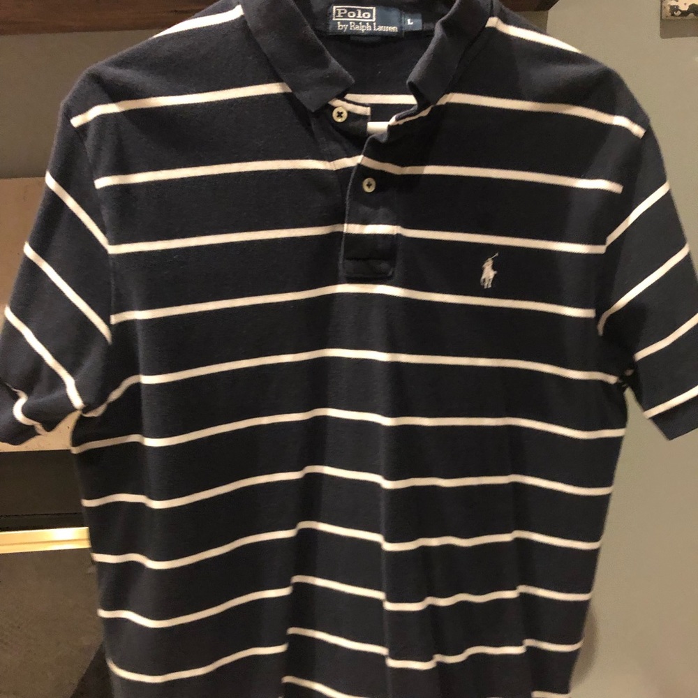 Polo by Ralph Lauren Blue and White Striped Polo